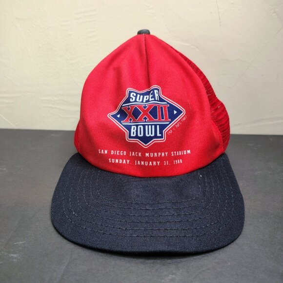 Vintage Super Bowl XXII New Era Hat Cap Snap Back Mesh Trucker Football NFL Mens - Picture 1 of 12